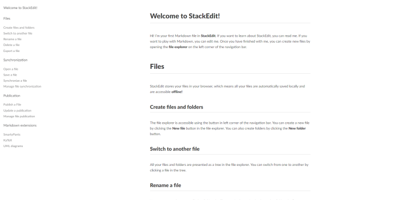 マークダウンドキュメントをStackEditで出力したHTMLページ