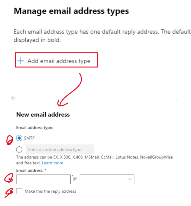 Photo : Screen to add e-mail address