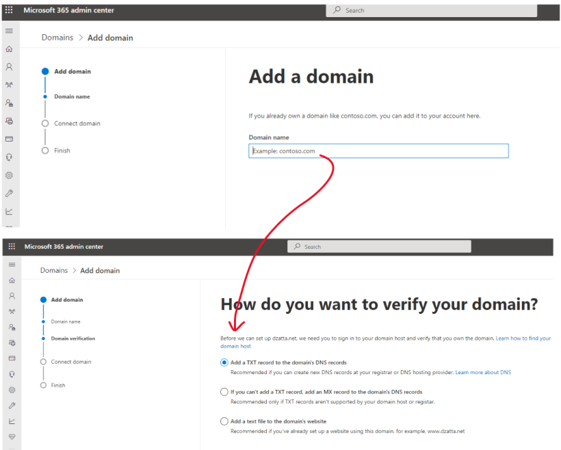 写真 : ドメインを追加する画面