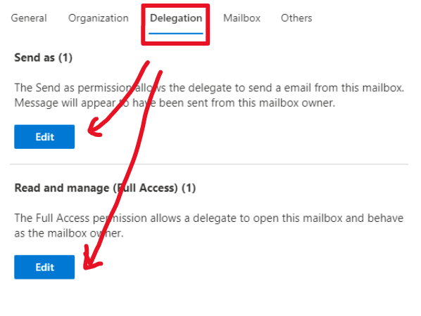 Assign both permissions of Full Access and Send As