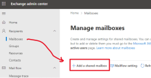 共有メールボックスを追加するAdd a shared mailbox