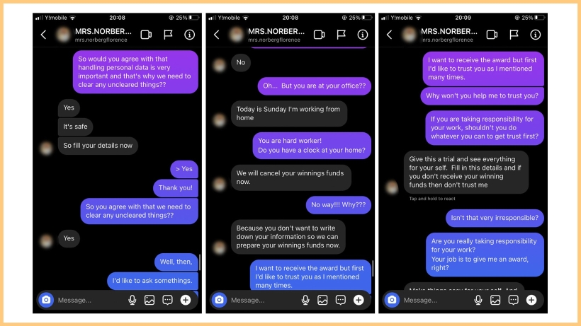 実際のやりとりのスクリーンショット